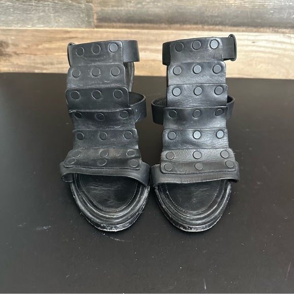 Rag & Bone Leather Gladiator Ankle Strap High Heel Sandals Black Deanne EU 38.5 - Picture 4 of 8